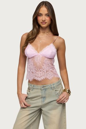 Ottilie Lace & Satin Effect Top