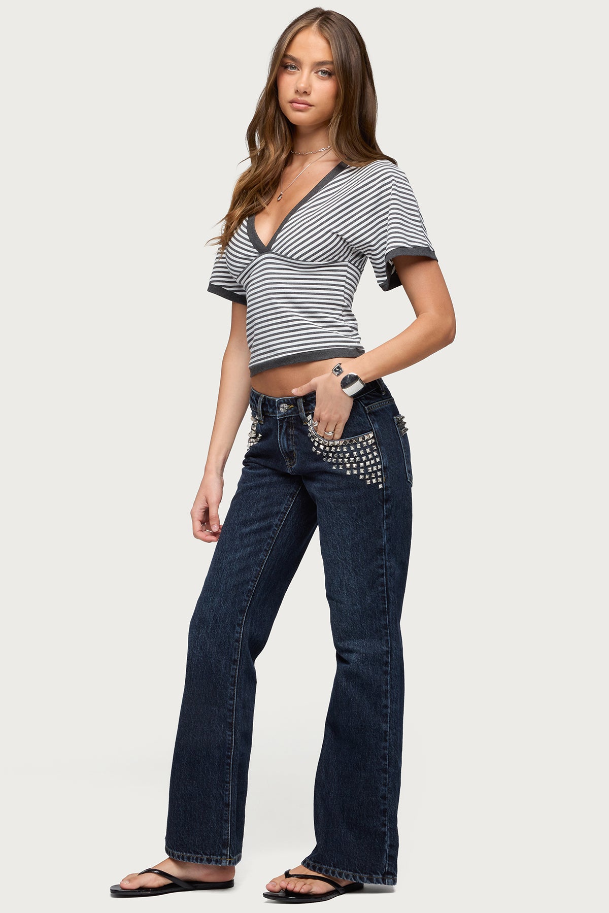 Tyler Studded Low Rise Bootcut Jeans - Image 3