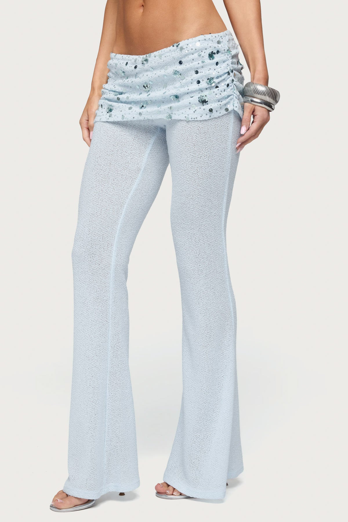 Zephyra Bead & Sequin Foldover Pants - Image 4