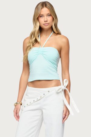 Yolandi Ruched Halter Top
