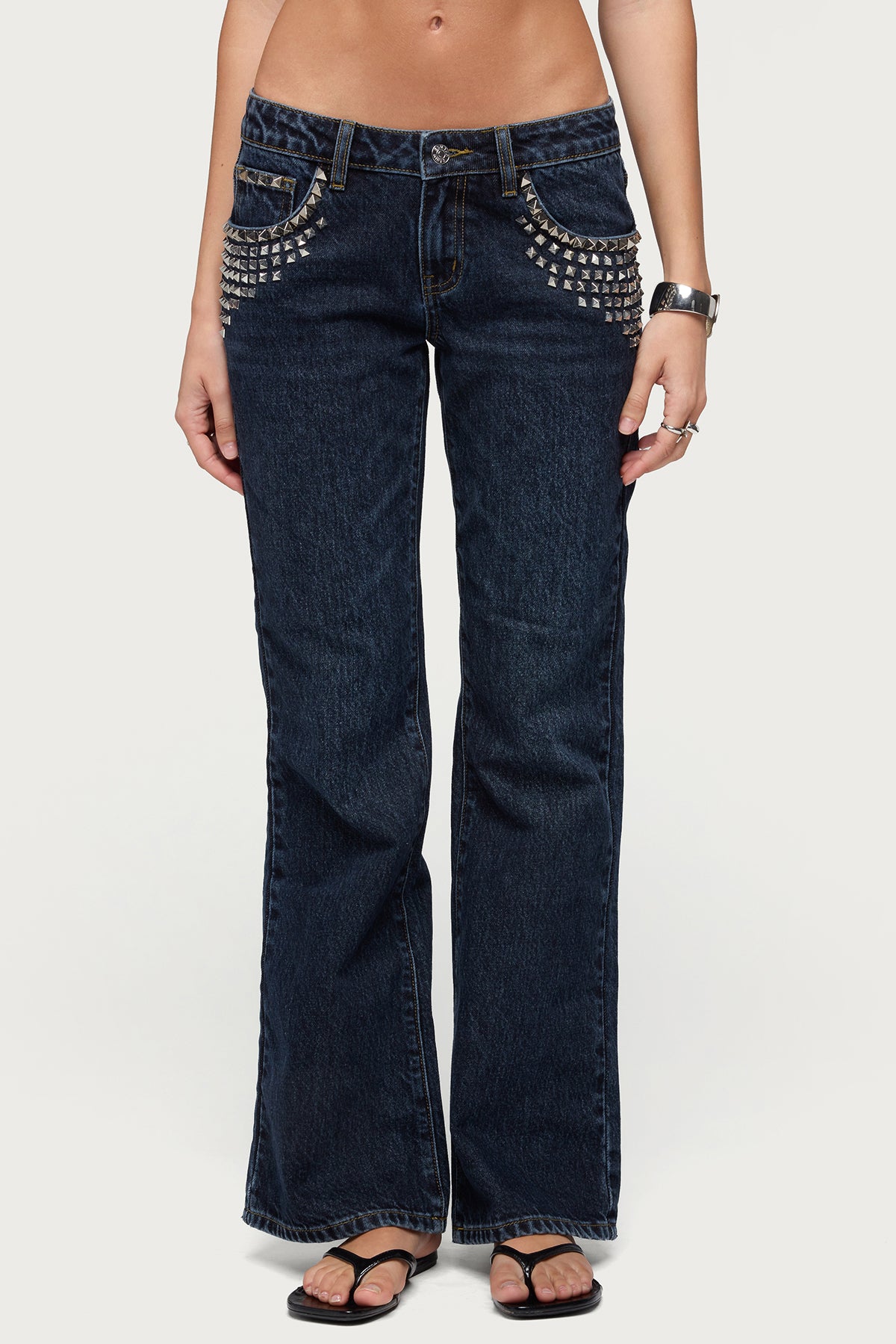 Tyler Studded Low Rise Bootcut Jeans - Image 2