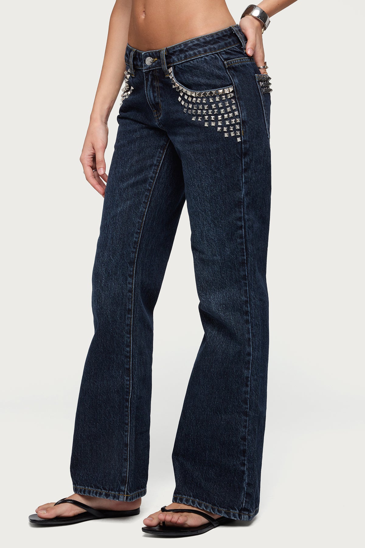 Tyler Studded Low Rise Bootcut Jeans - Image 4