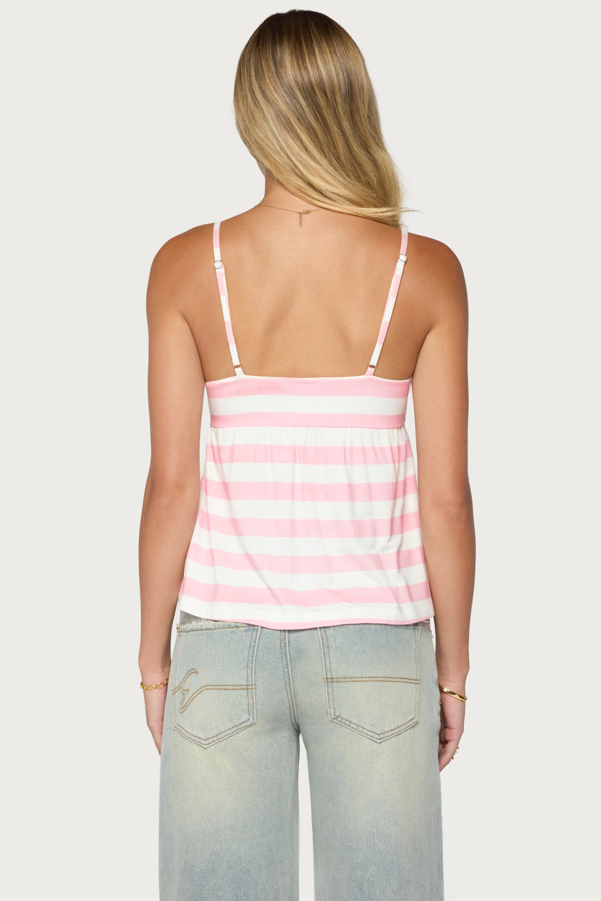 Michey Tie Front Babydoll Tank Top - Image 5