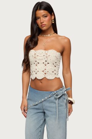 Laurin Crochet Strapless Top