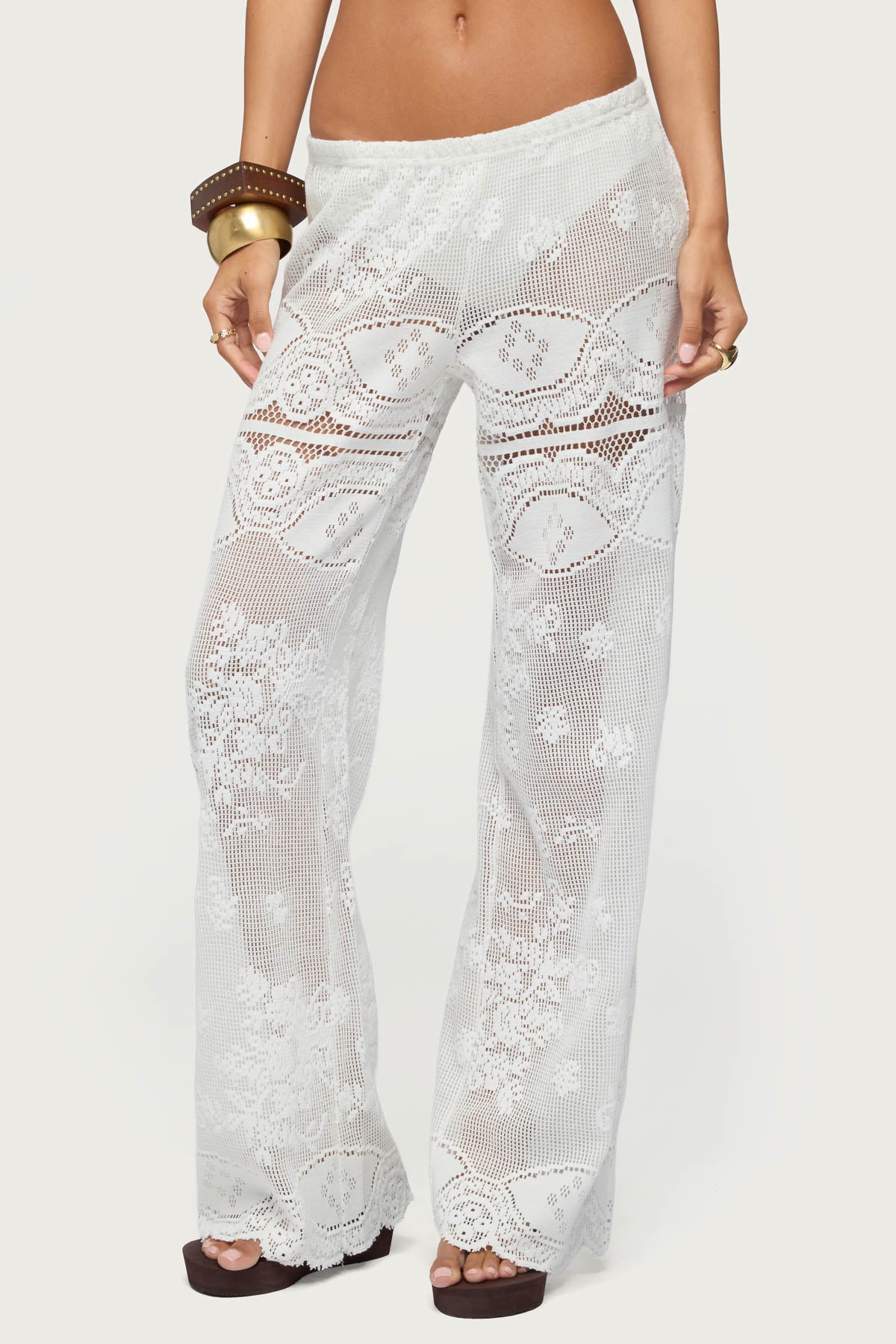 Milaya Sheer Crochet Straight Leg Pants - Image 2