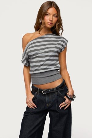 Kittie Striped Off Shoulder Top
