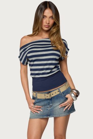 Kittie Striped Off Shoulder Top