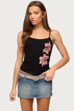 Sylvanna Sequin Flower Tank Top
