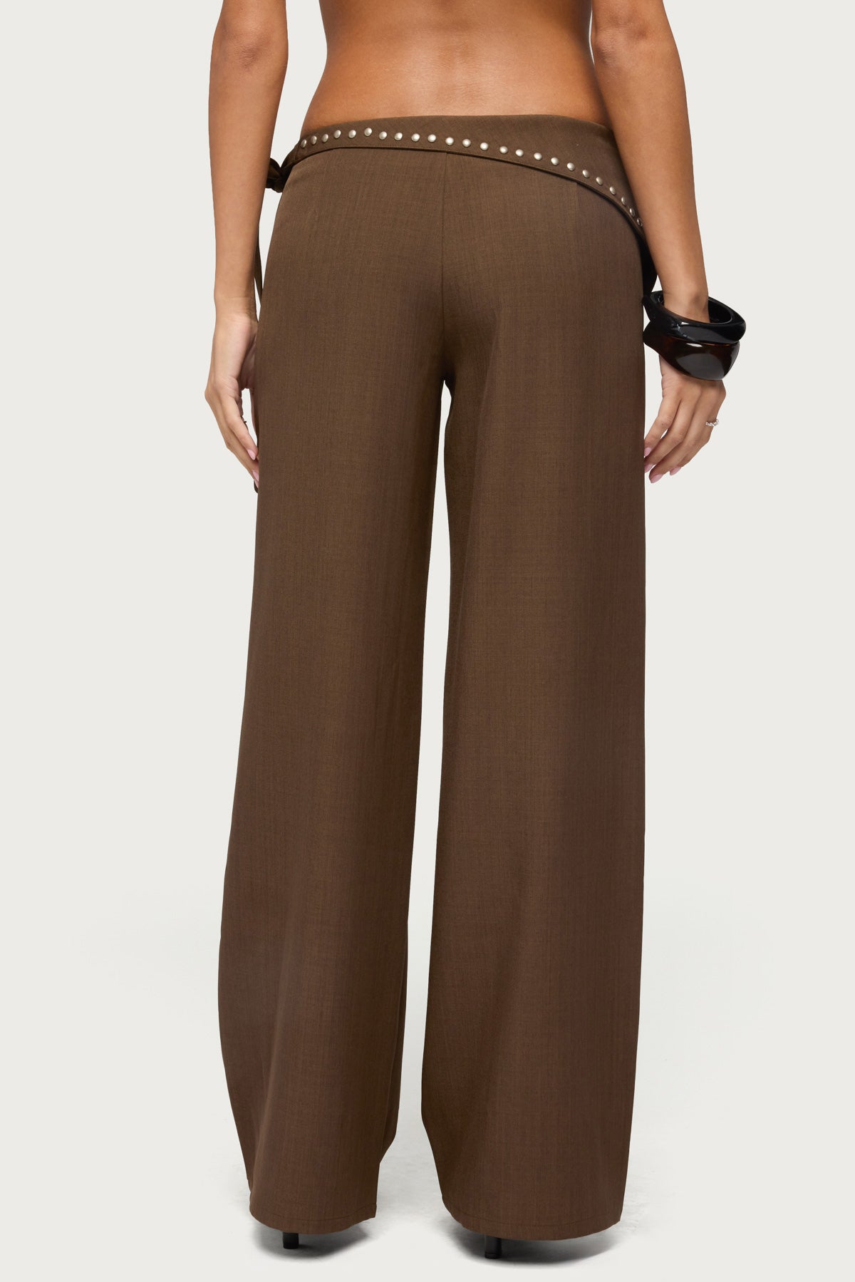 Avery Studded Foldover Straight Leg Pants - Image 5
