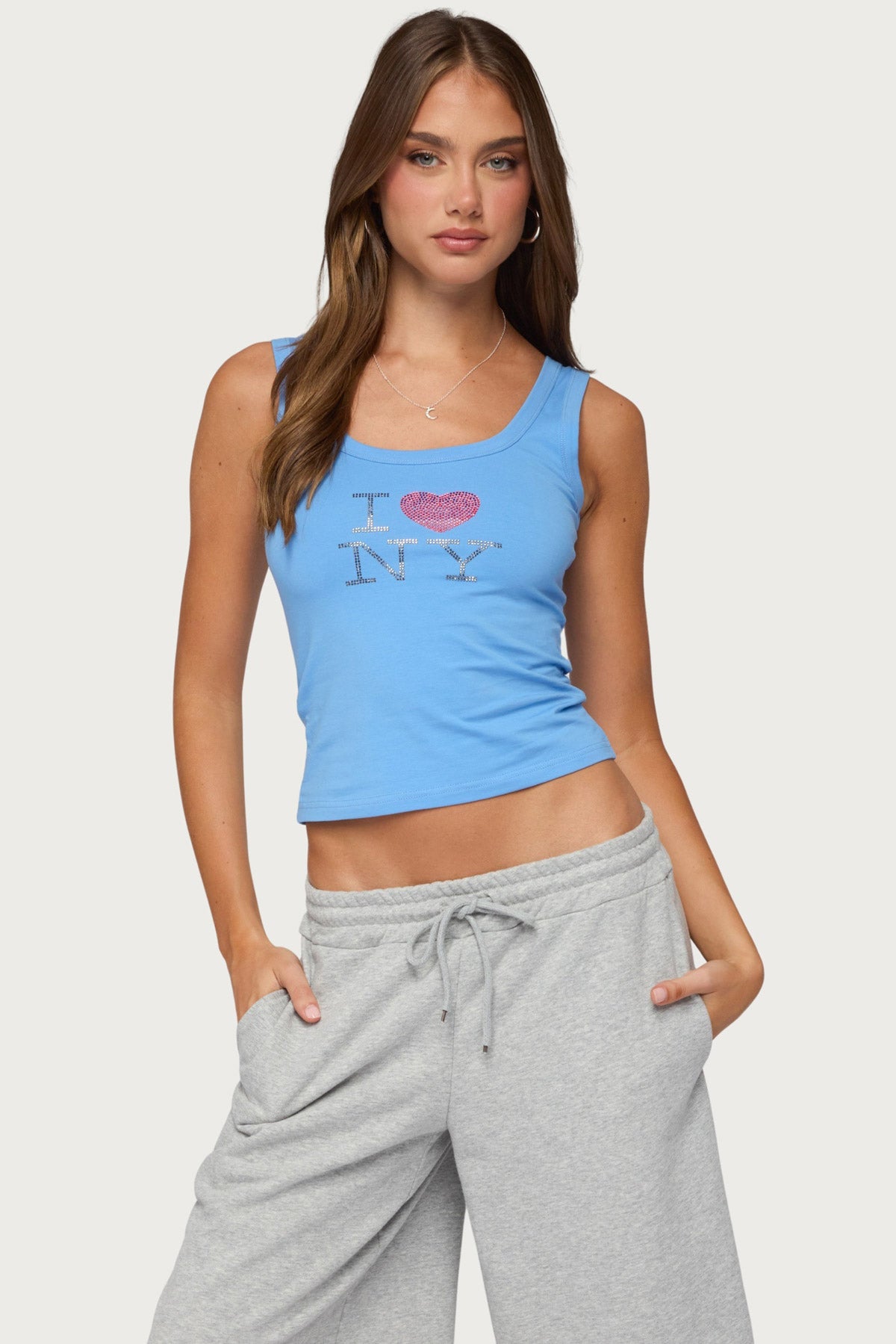 I Heart NY Rhinestone Tank Top - Image 2
