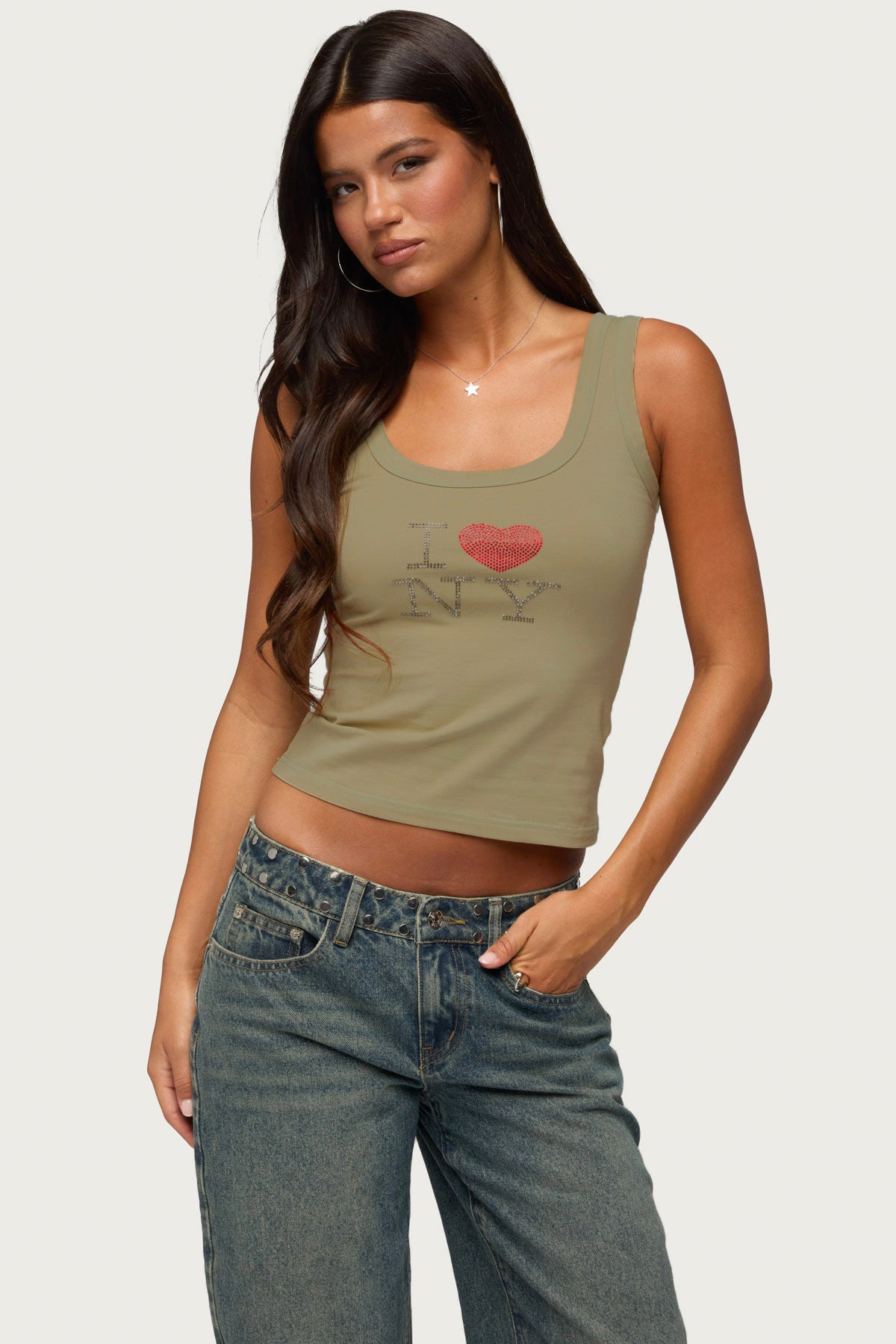 I Heart NY Rhinestone Tank Top