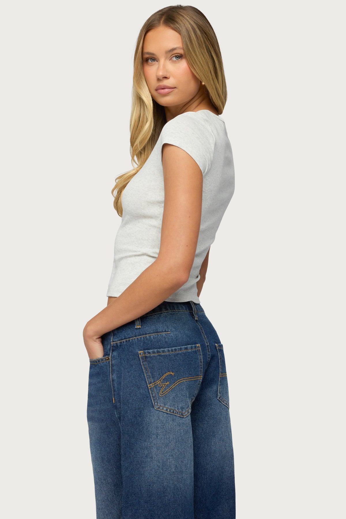 Cary Mixed Button Up T Shirt - Image 4