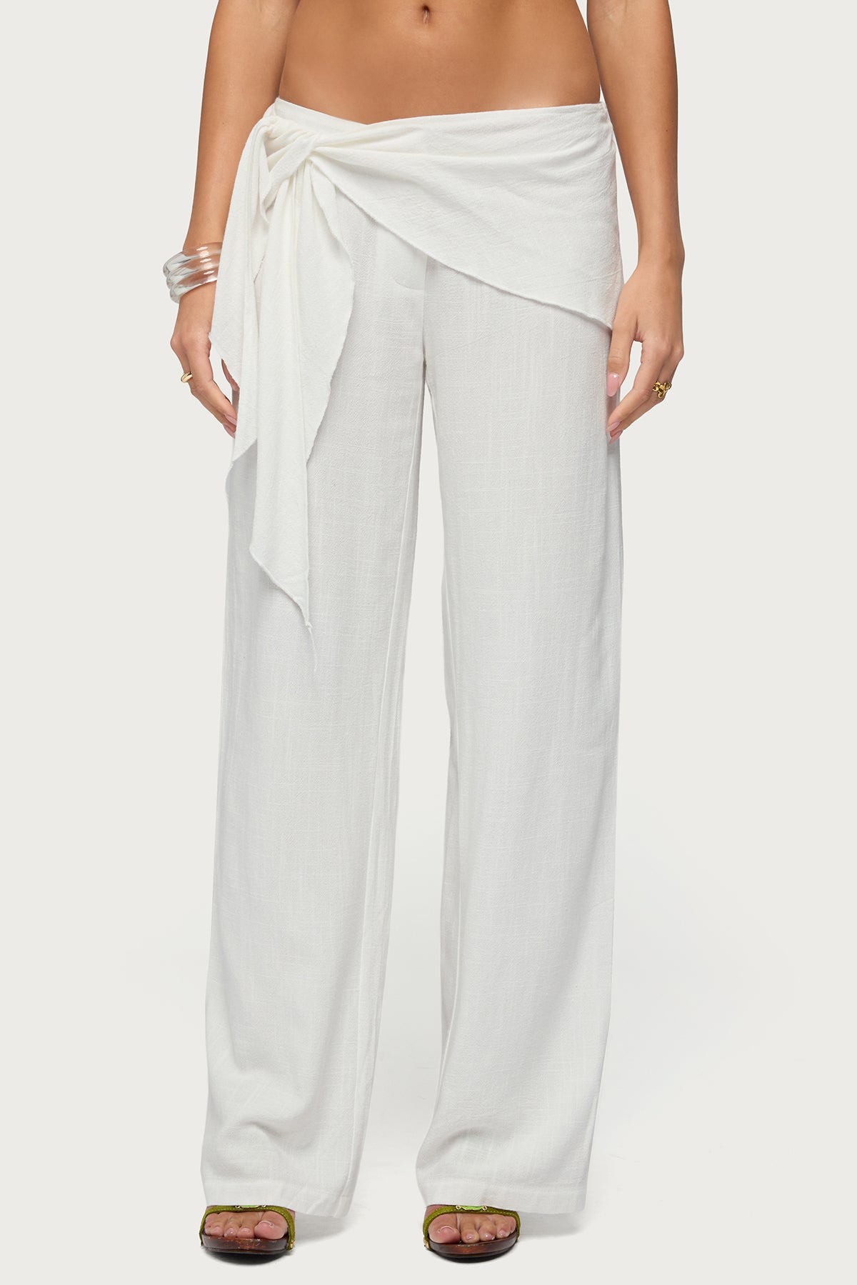Suki Sarong Belt Linen Look Pants - Image 2