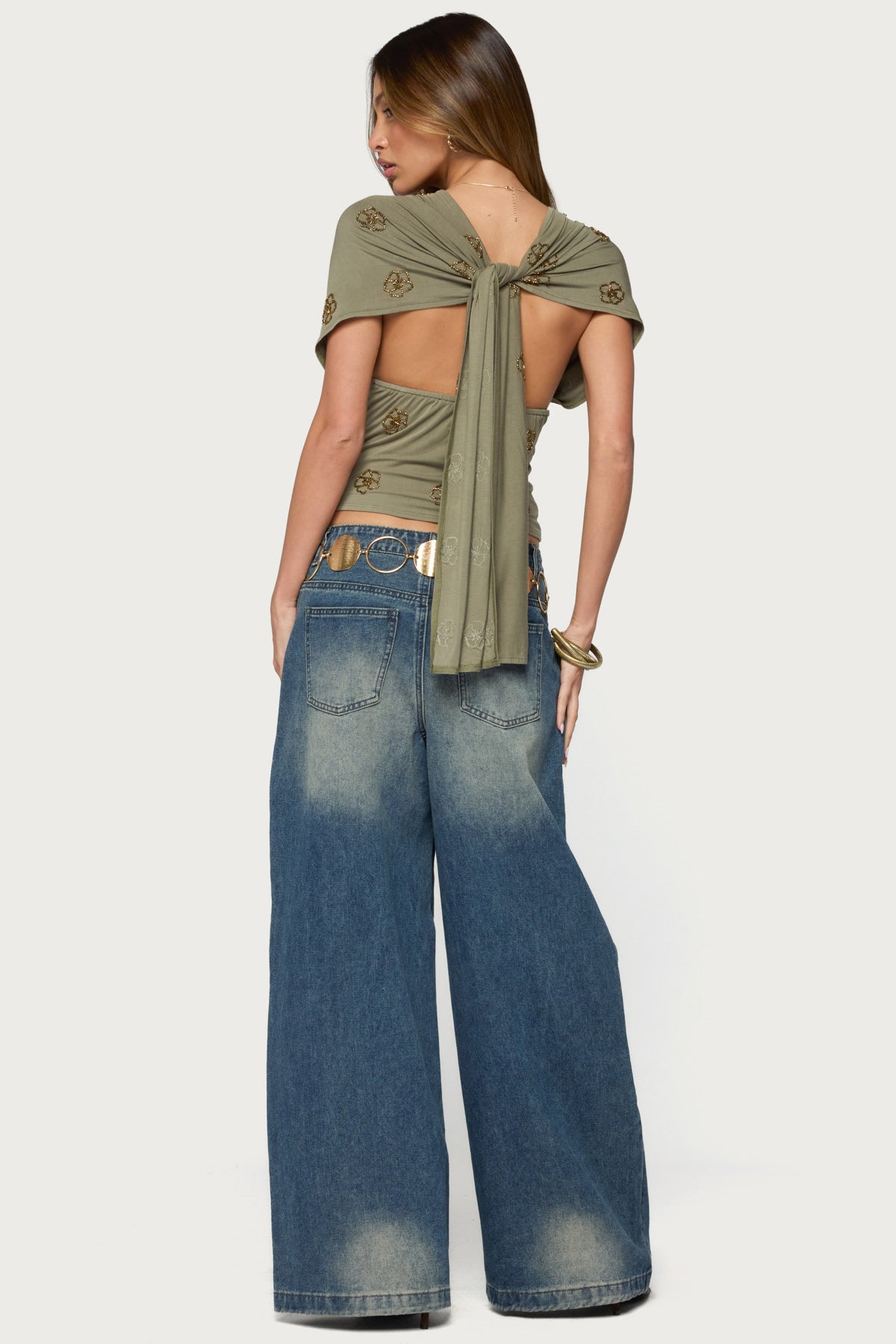 Ellora Beaded Flutter Tie Top - Image 2