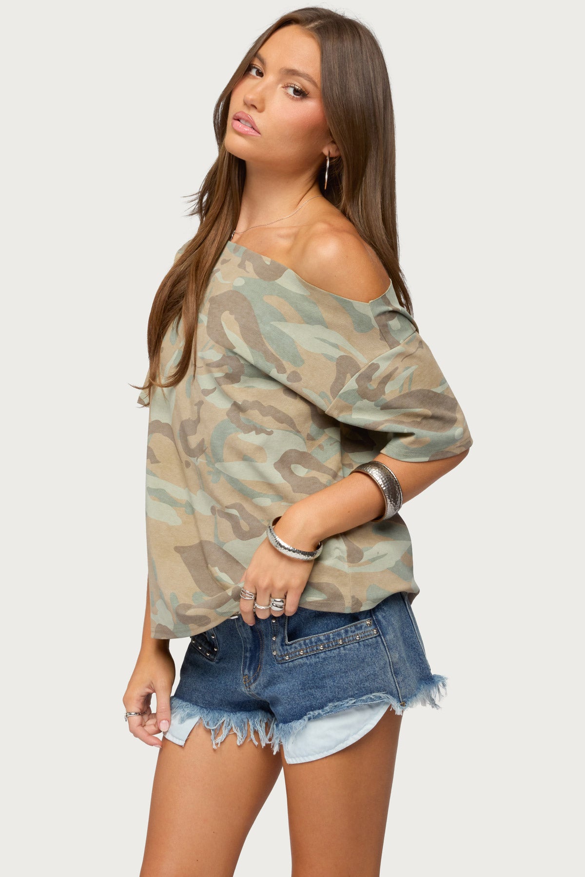 Miltah Camo Off Shoulder Top - Image 3
