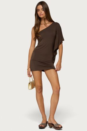 Cammi One Shoulder Flutter Mini Dress