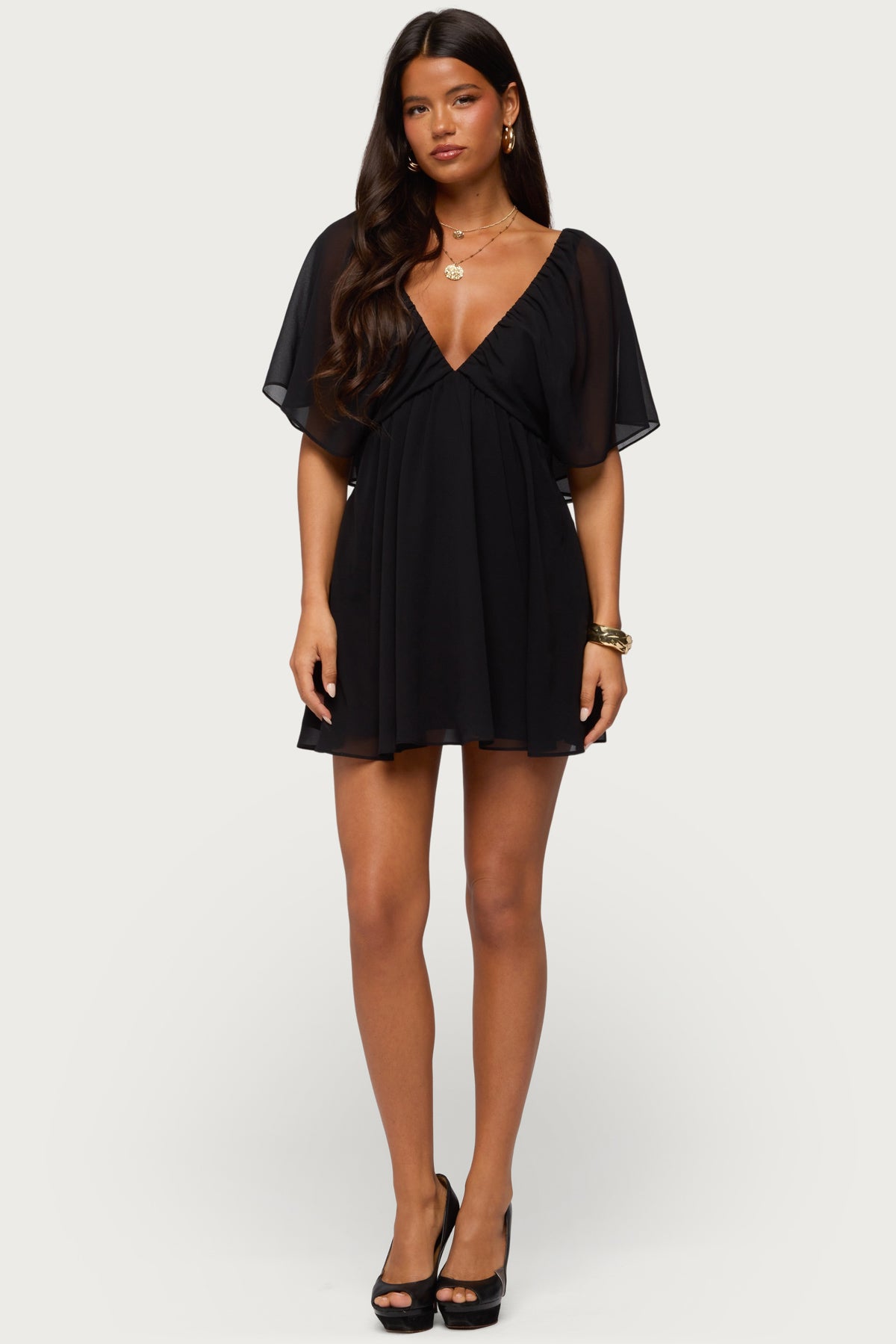 Rosalee Chiffon Babydoll Mini Dress