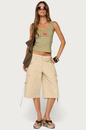 Avelisse Cotton Cargo Bermuda Shorts