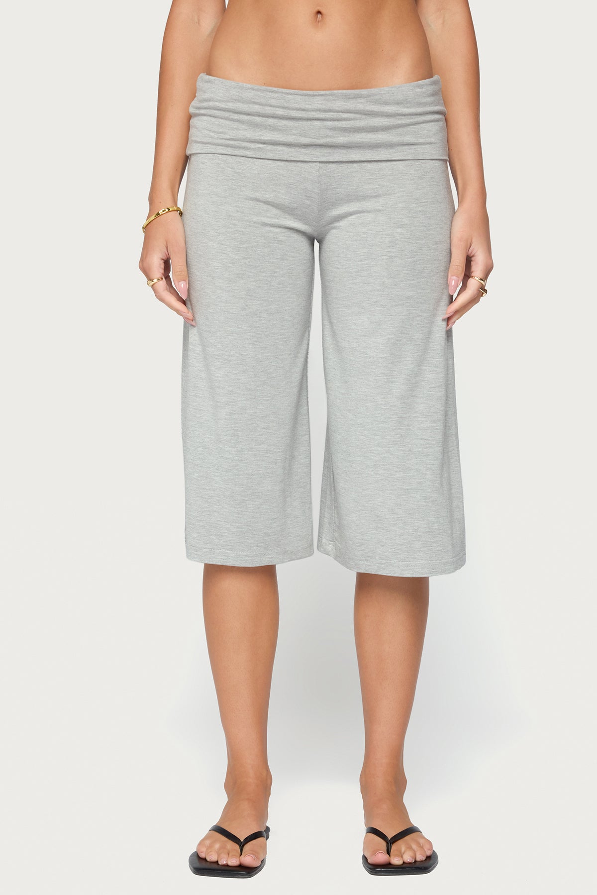 Shirly Wide Leg Foldover Capri Pants - Image 2