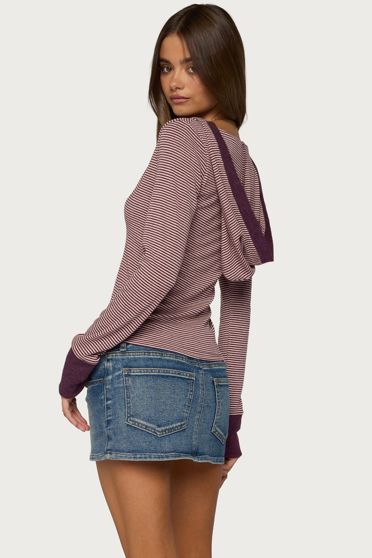 Kadia Striped Hooded Top - Image 4