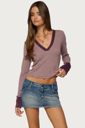Kadia Striped Hooded Top
