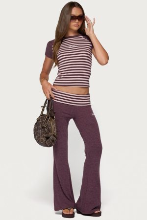 Stay Edikted Stripey Foldover Pants