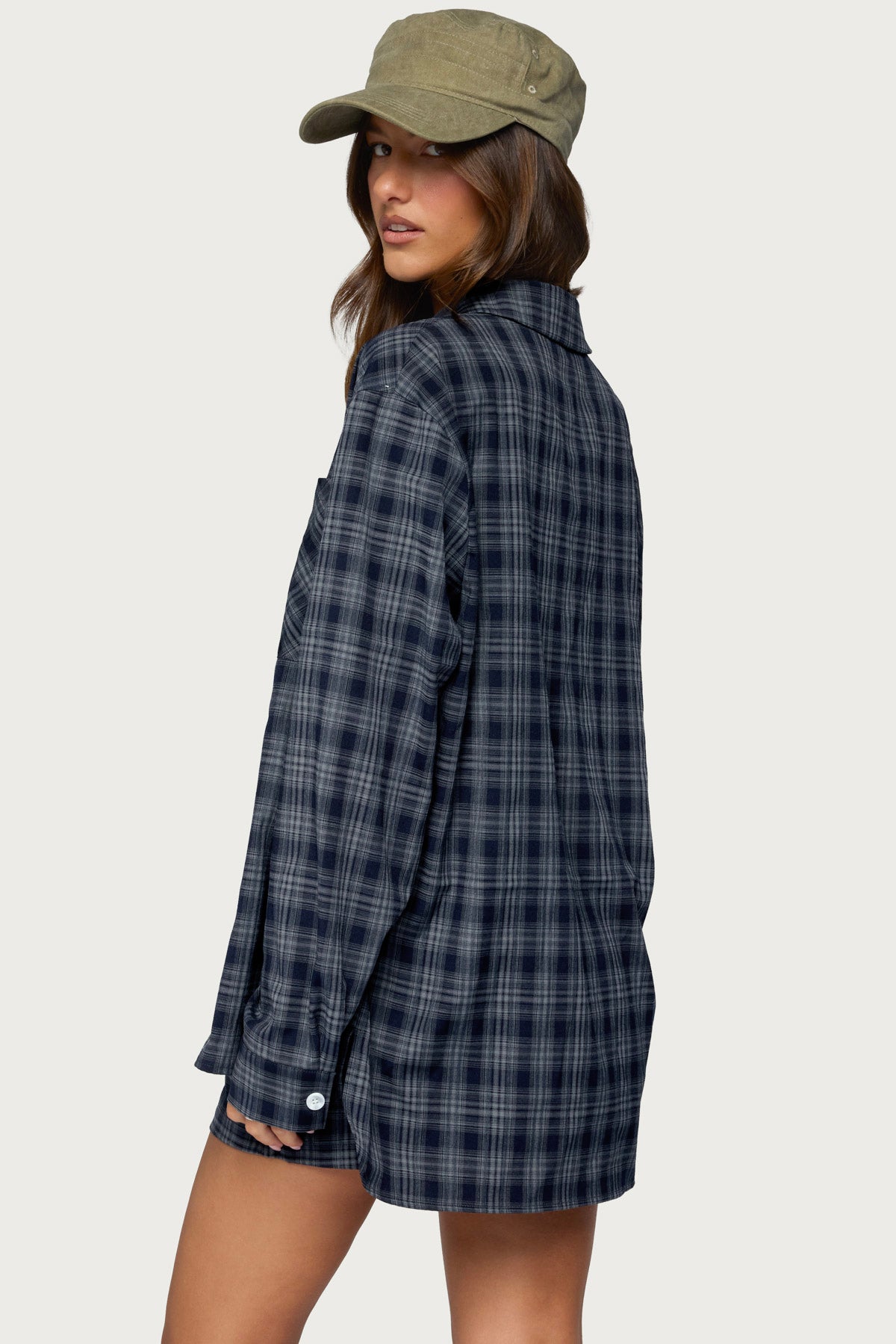 Alessa Plaid Button Up Long Sleeve Top - Image 5