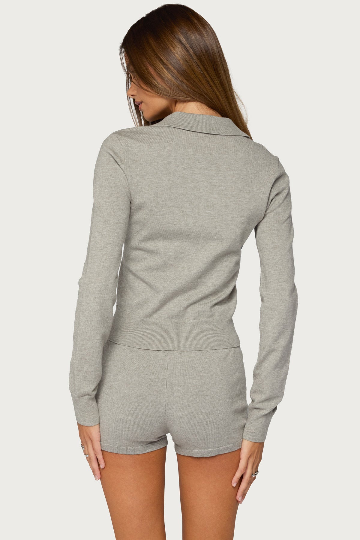 Edele Knit Long Sleeve Polo Top - Image 6
