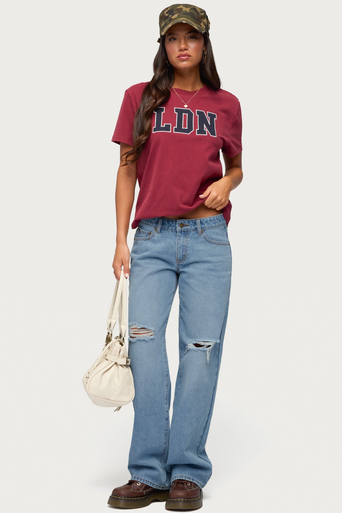 Juju Distressed Low Rise Baggy Jeans