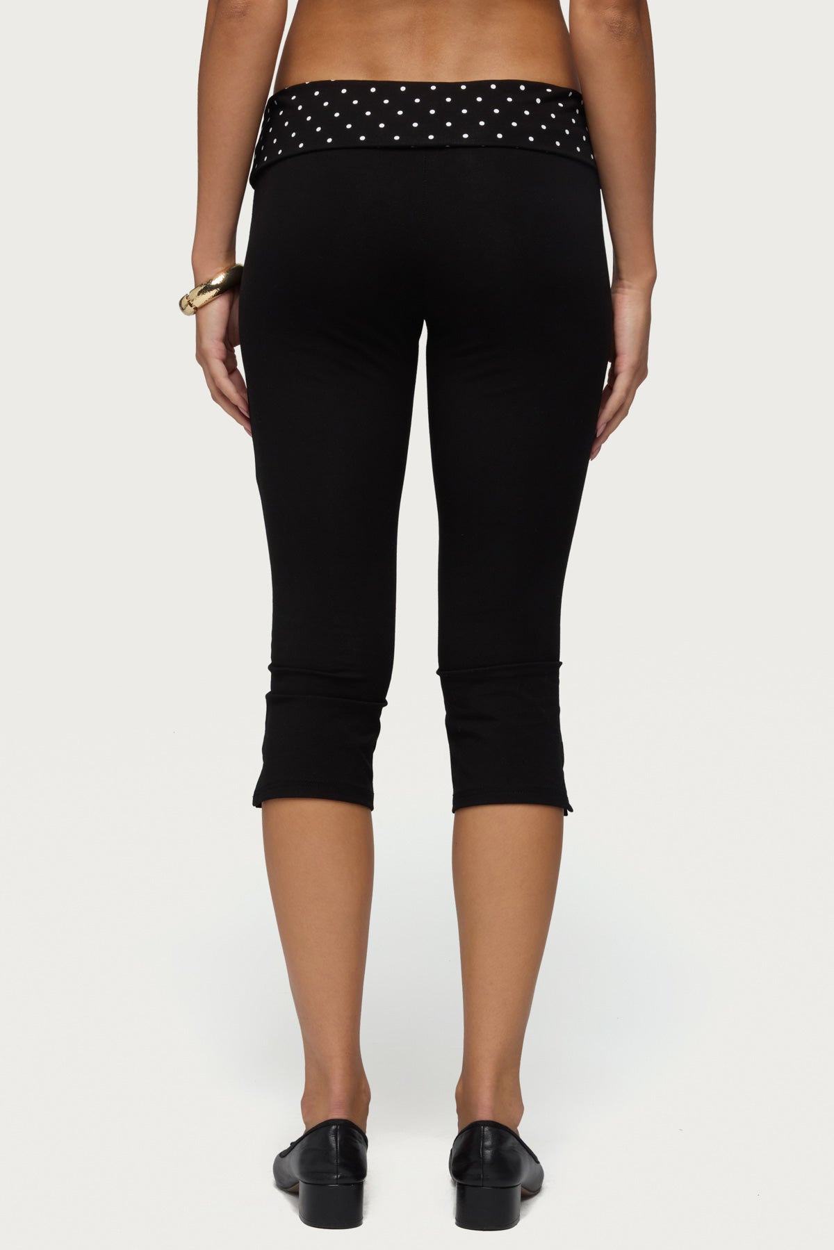Genni Polka Dot Foldover Capri Pants - Image 4