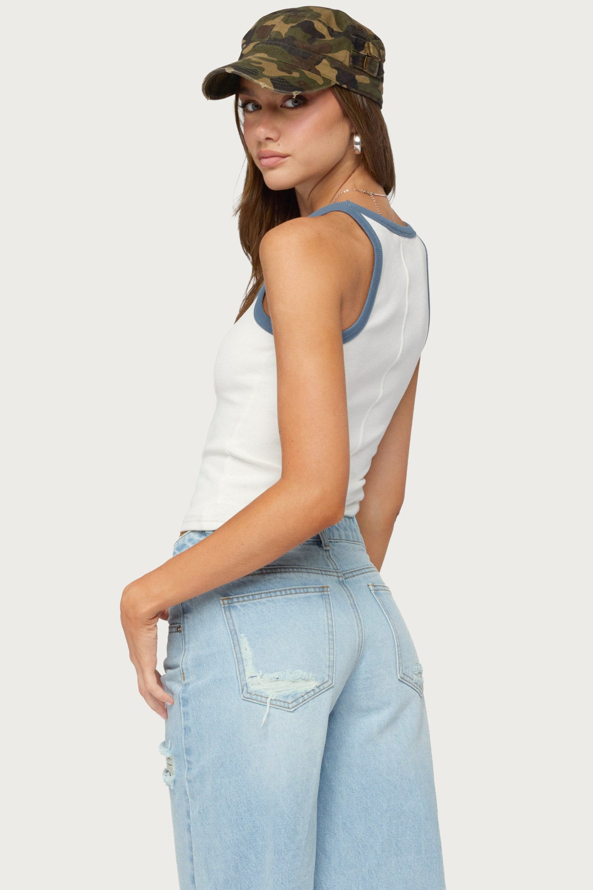 Eida Contrast Ribbed Tank Top - Image 6