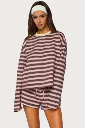 Blanchy Striped Long Sleeve Top